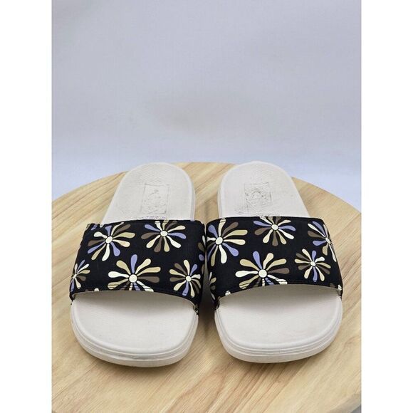 Vans Womens  La Costa Slide On Divine Floral Marshmallow Sandals Sz 9 - Picture 1 of 8